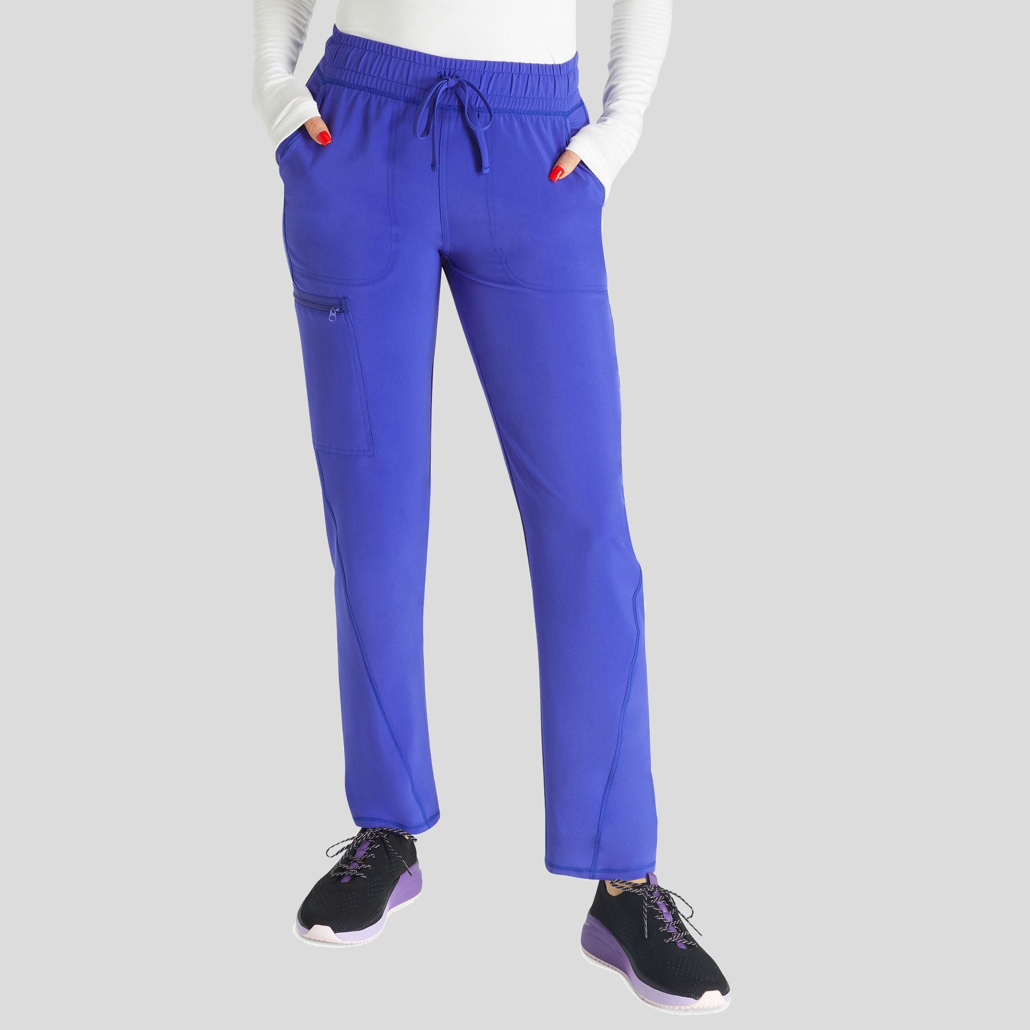 Mid Rise Tapered Leg Drawstring Pant | Glacier Pearl