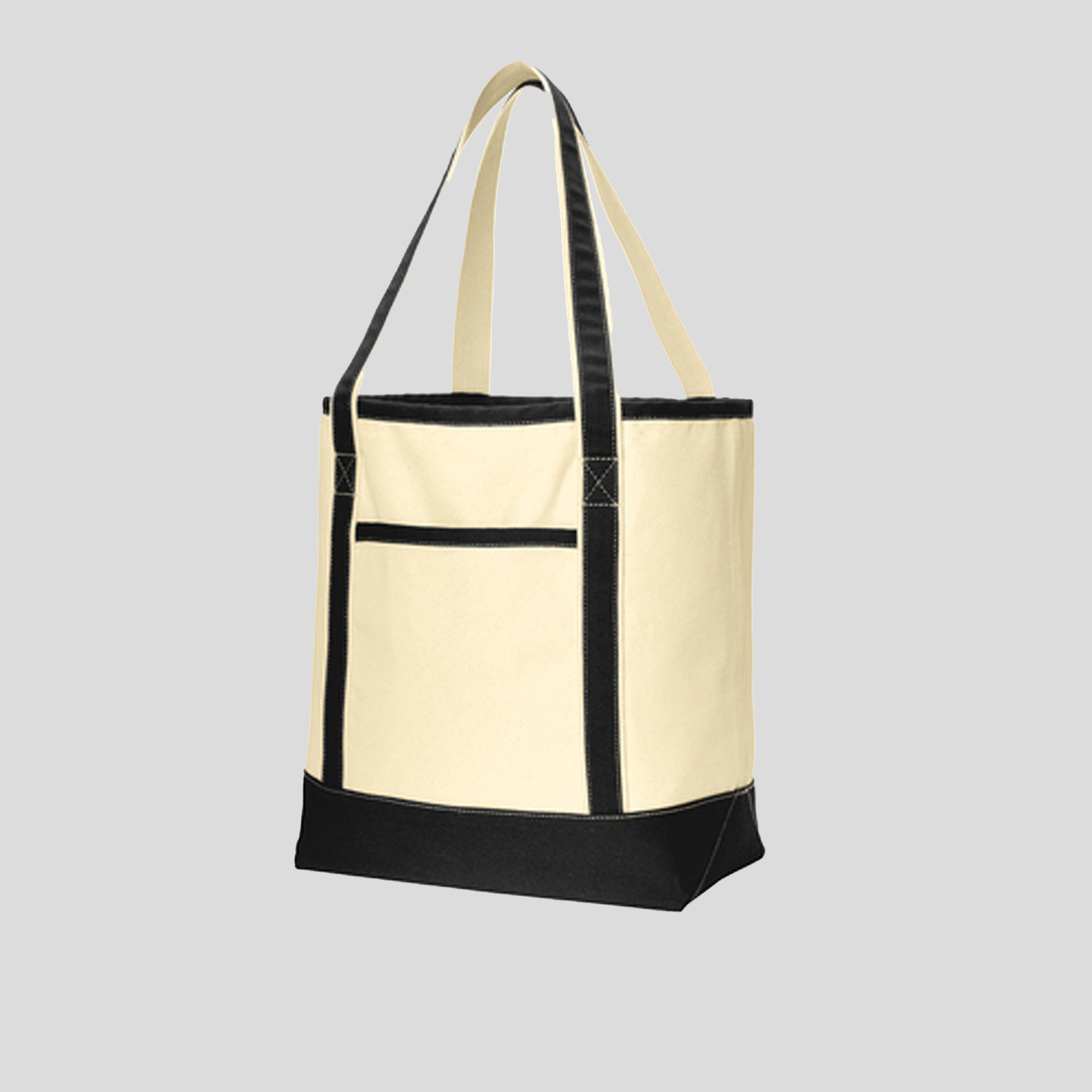 Large Cotton Canvas Tote | Natural/Black