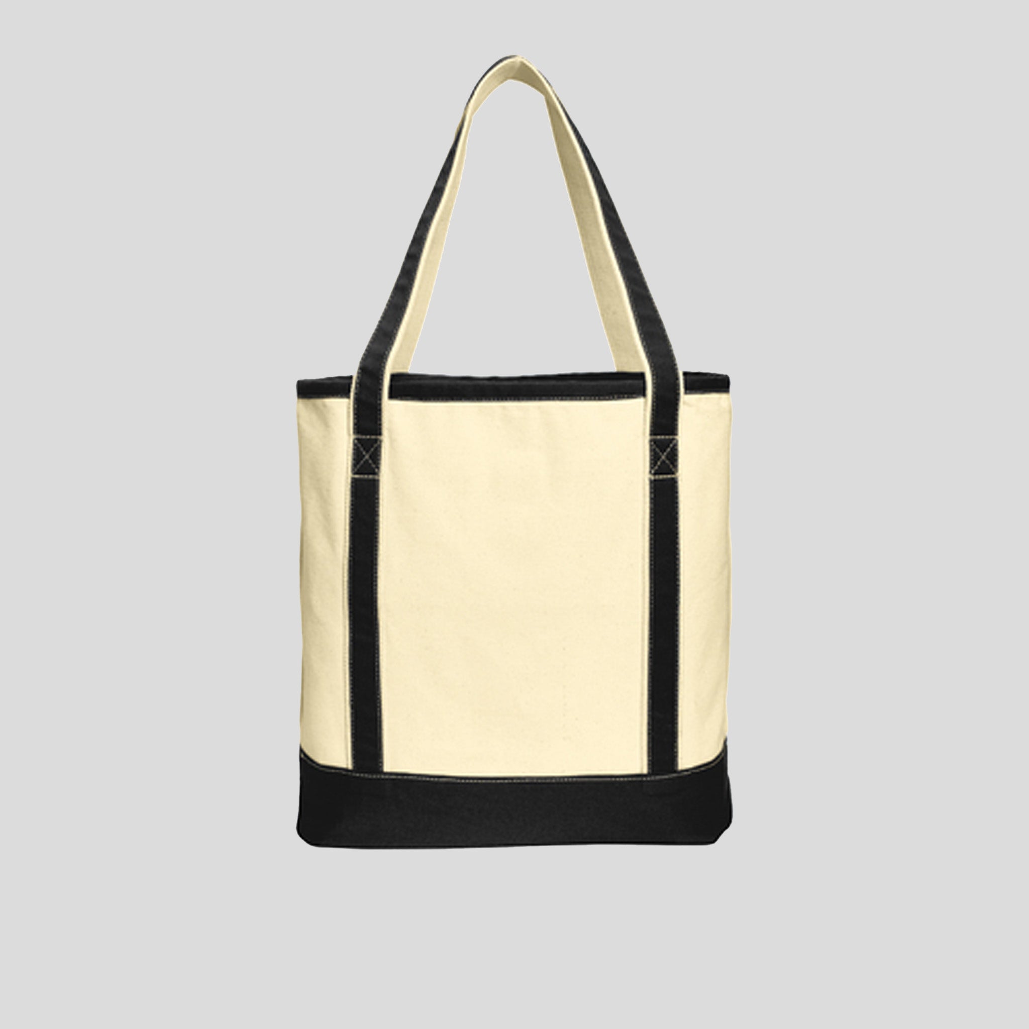 Large Cotton Canvas Tote | Natural/Black
